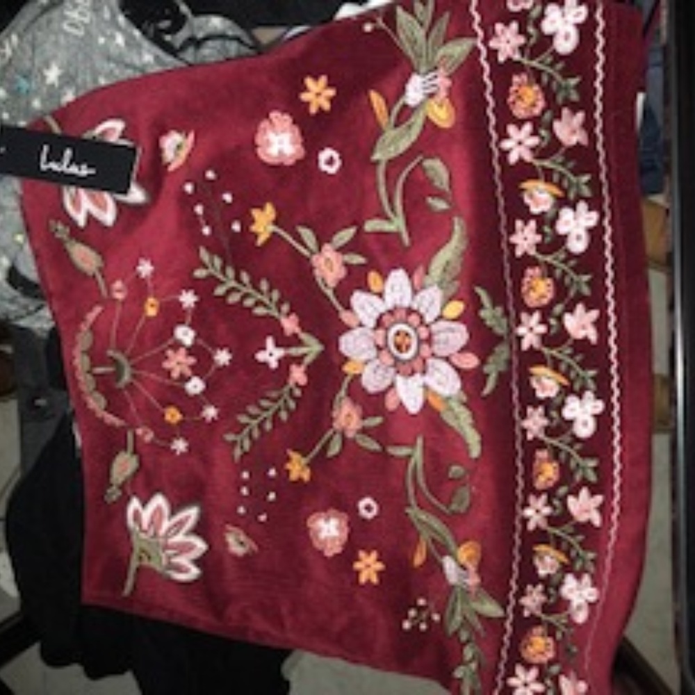 lulus embroidered skirt